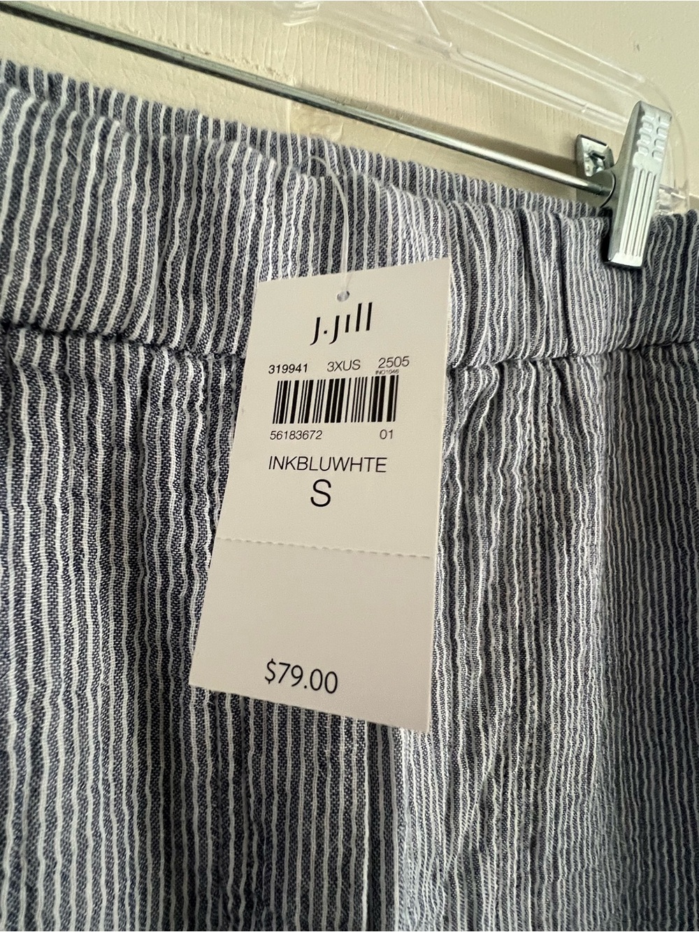 J. Jill Blue Striped Wide-Leg Pants - Picture 2 of 4